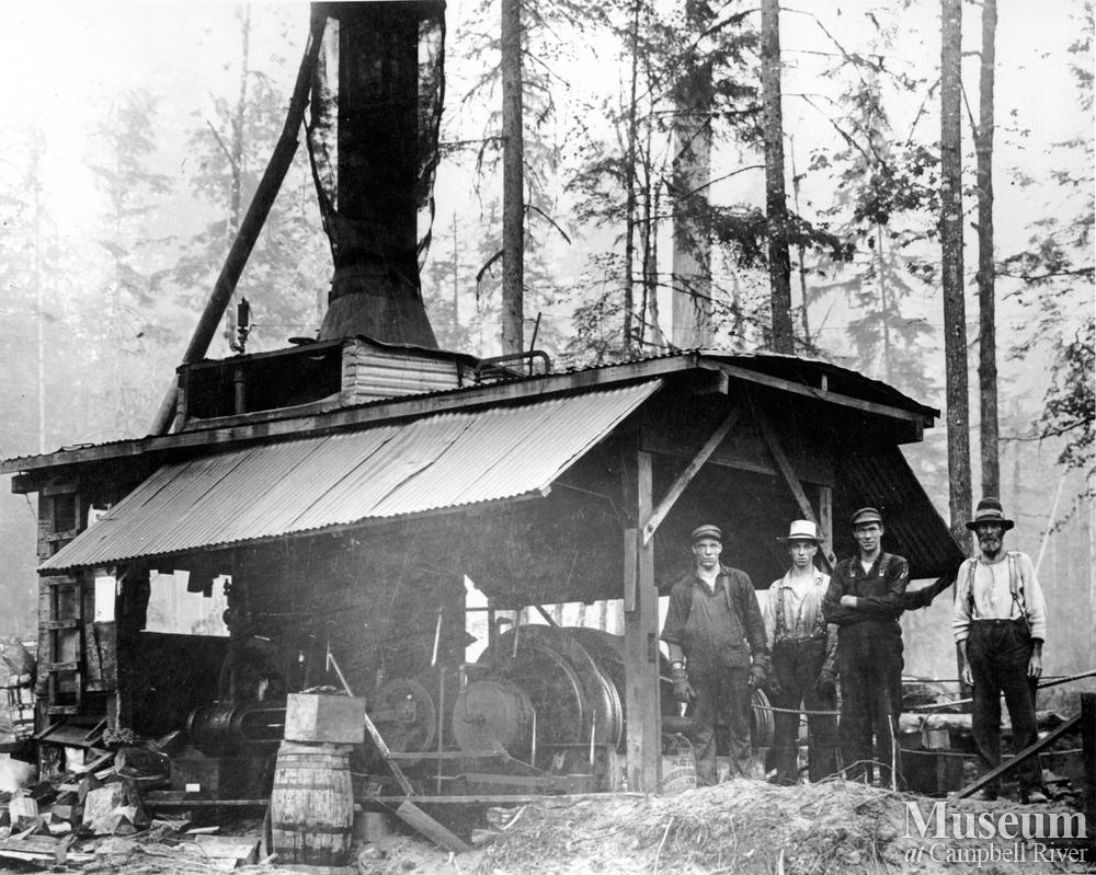 Steam Donkey And Crew Menzie s Bay Campbell River Museum Online Gallery Steam Donkey And Crew Menzie s Bay Campbell River Museum Online Gallery