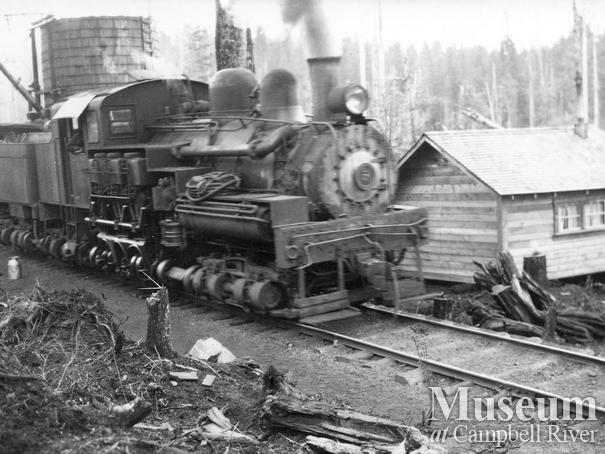 A Wood & English locomotive in the Nimpkish area
