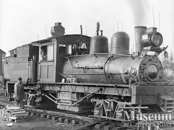 Steam logging locomotive in the Campbell River area