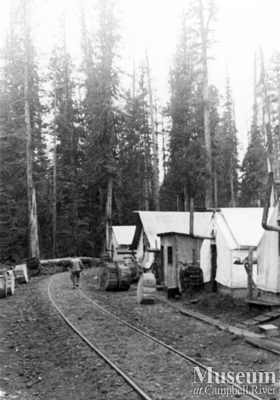 Camp 10 in the Elk Valley alongside logging railline