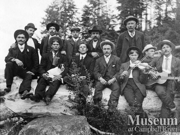 Early loggers on holiday at Heriot Bay, Quadra Island