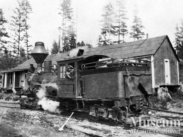 Wilson and Brady Co. locomotive on Quadra Island